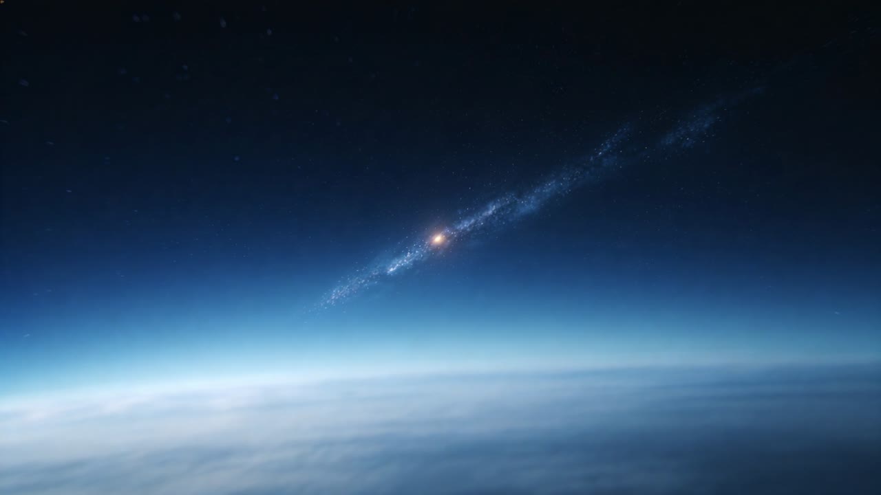 Vertical video: Meteor entering air, heating and glowing into fireball over horizon for astronomy