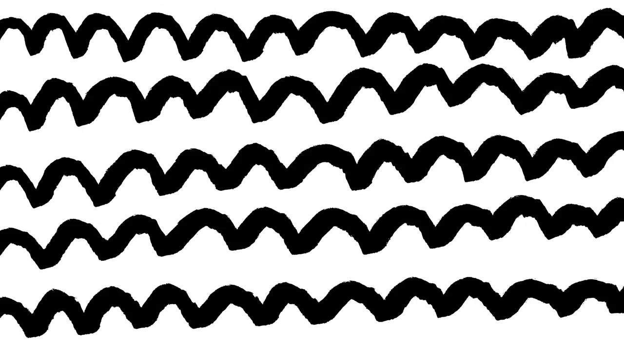 Loop continuo di linee ondulate nere disegnate a mano in movimento