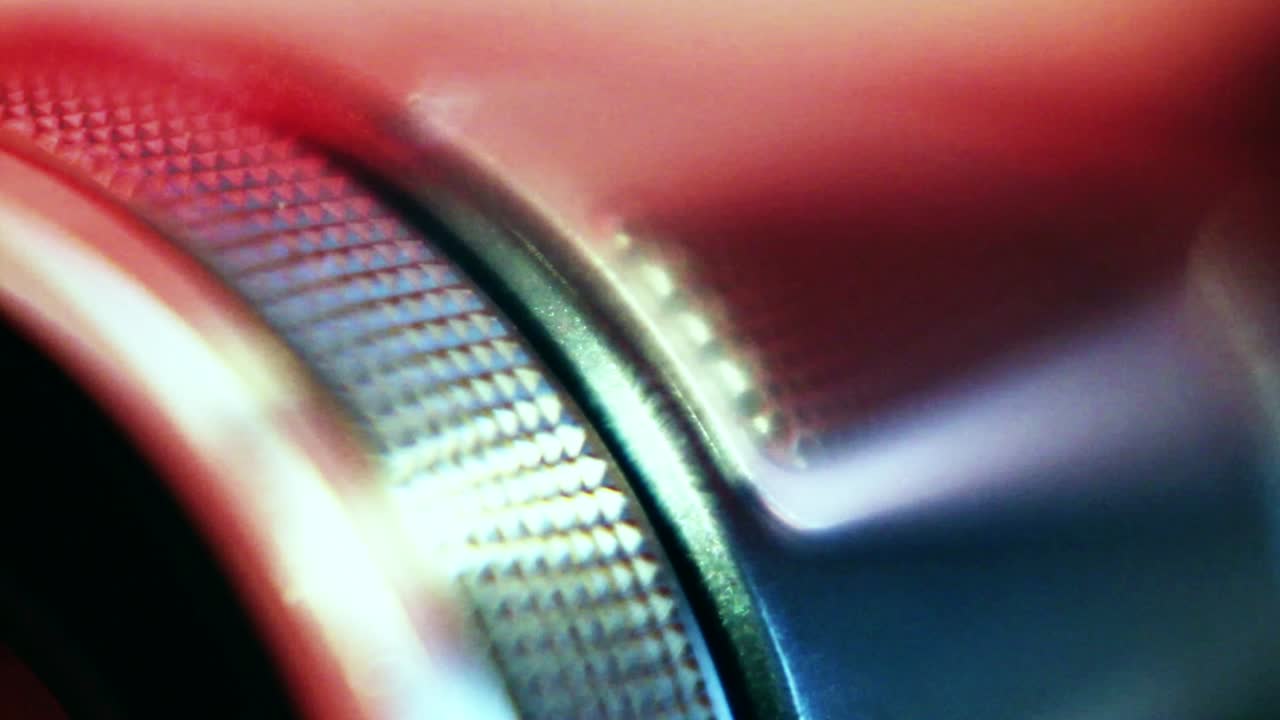 비디오 카메라 렌즈 조정 링의 매크로 클로즈업