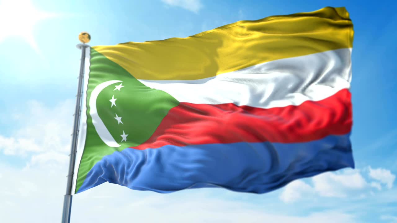 코모로 발의 3d 렌더링 영상 - 아름다운 섬유 천 줄이 흔들리고 있습니다.