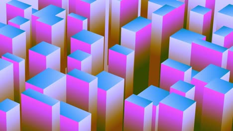 3d animation cubes motion graphics movement wiggle shapes retro gradient colour visual effect background up down 4k pink aqua