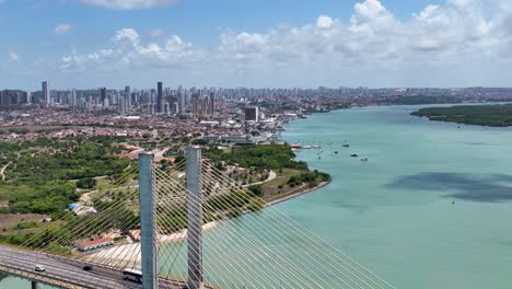 巴西里奧格蘭德多諾爾特州納塔爾市海岸中心的全景空中風景