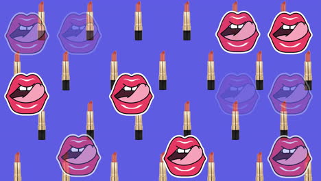 animación de labios rojos sobre fondo azul