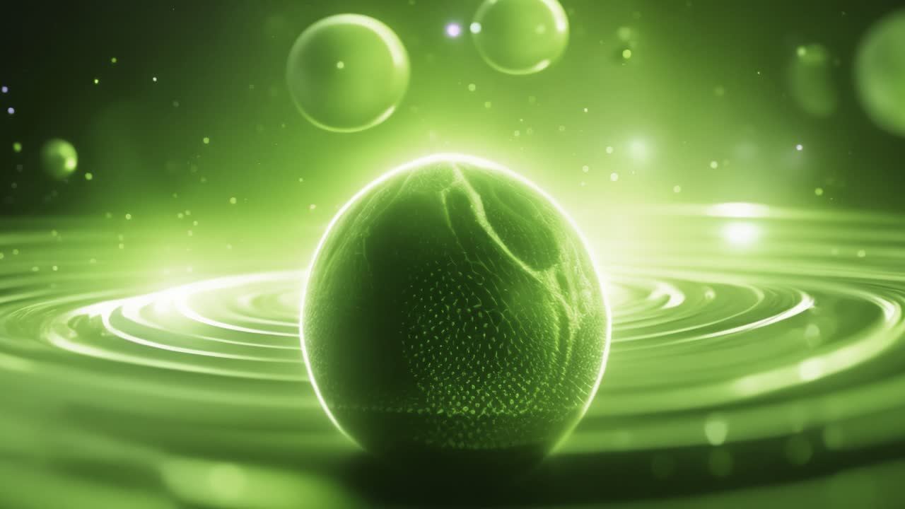 Abstract Green Planet in Space