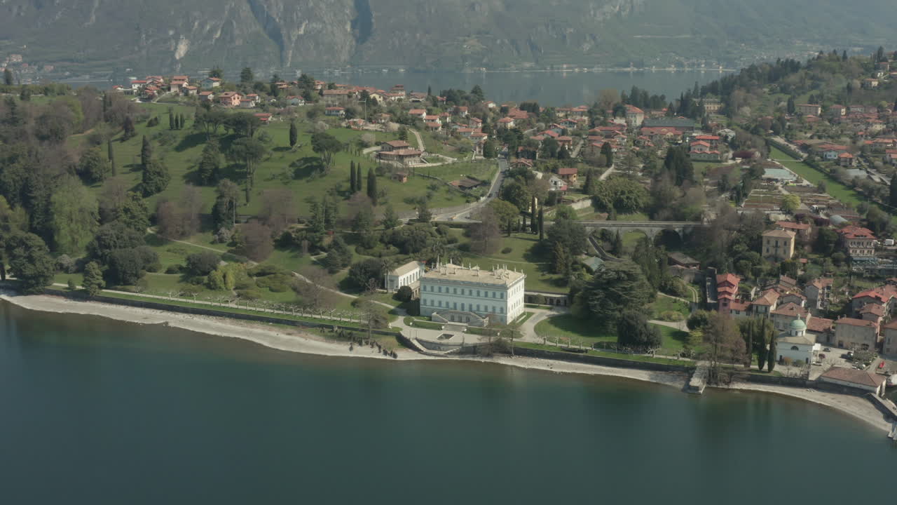 Aerial View of a Villa Bellagio, Lake Como, in Italy