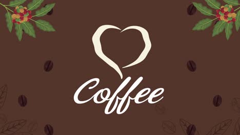 coffee house lettering with heart animation