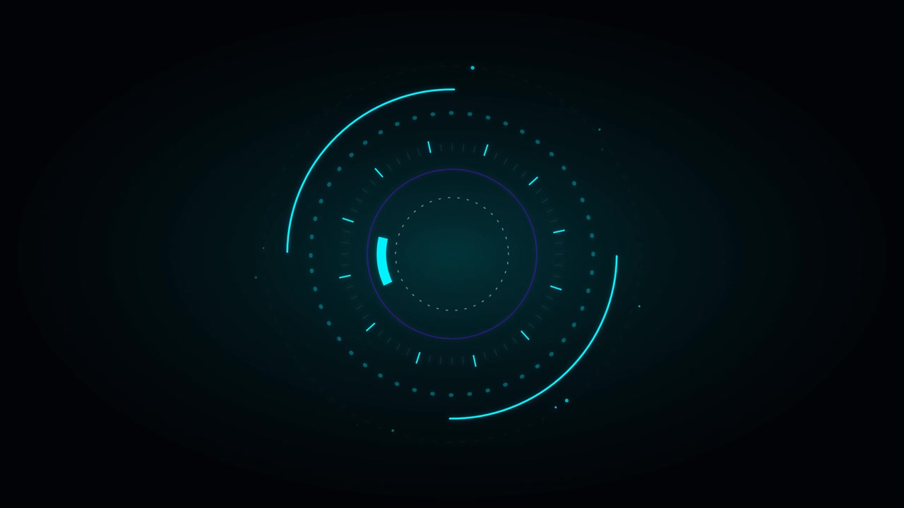 Futuristic Digital HUD Circular Loading Interface Animation