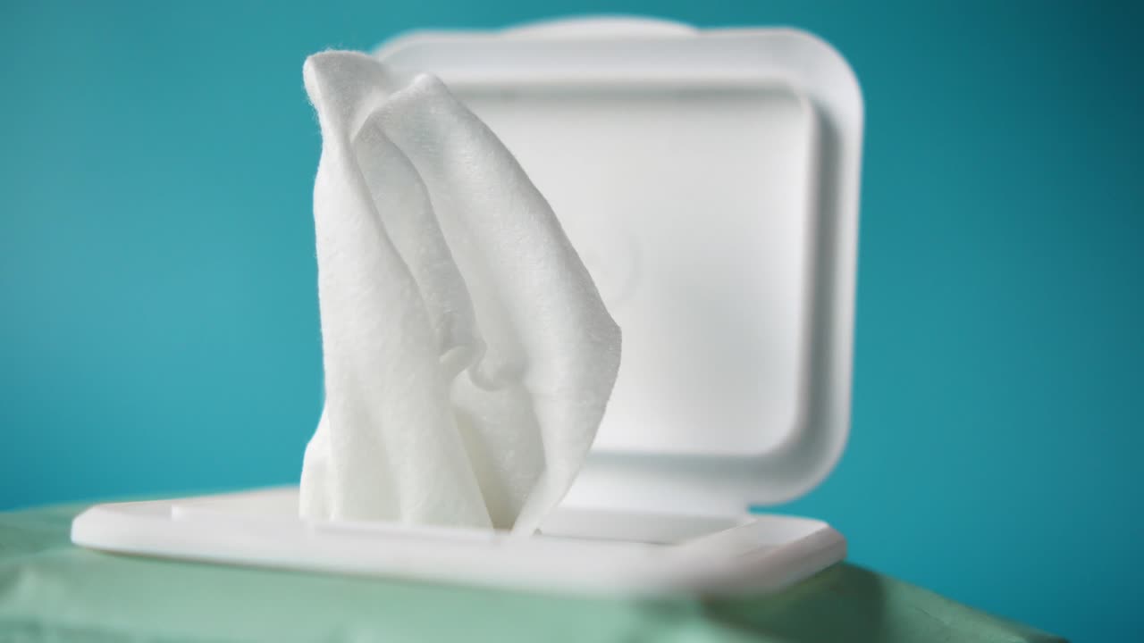 caja abierta de toallitas húmedas