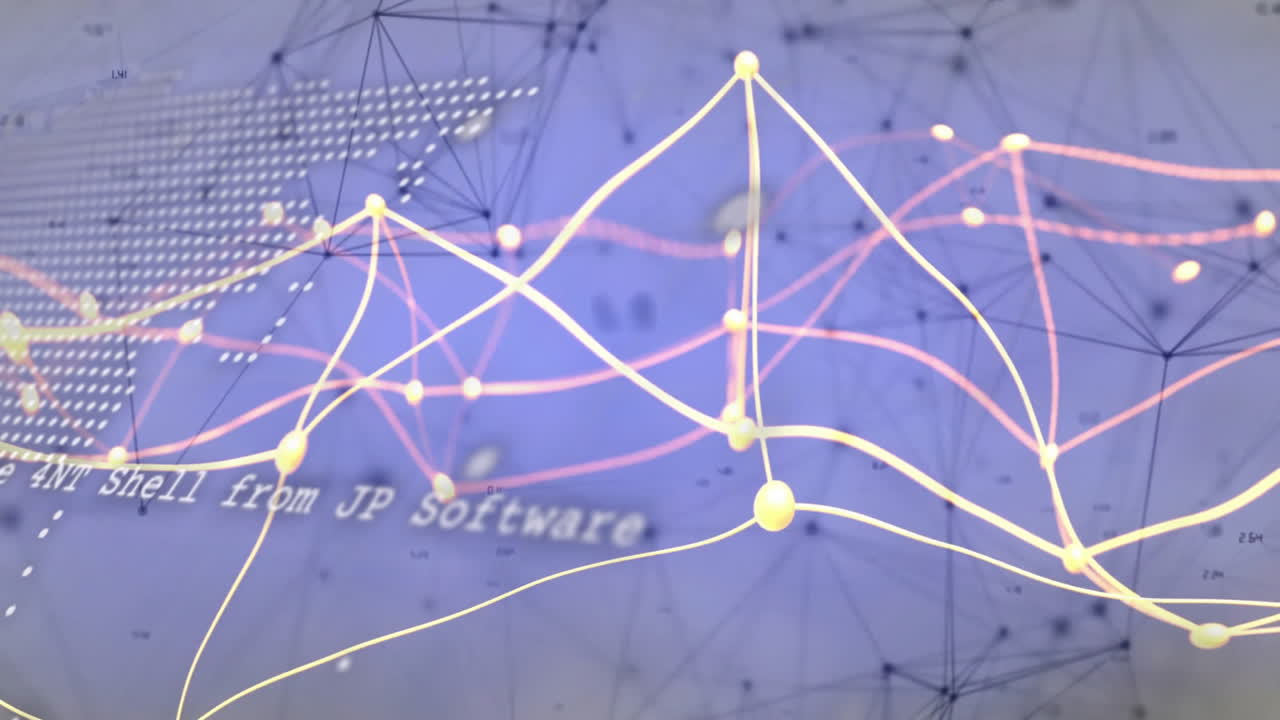 Animation of glowing lines and nodes over abstract geometric background