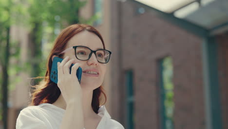 woman on phone outside