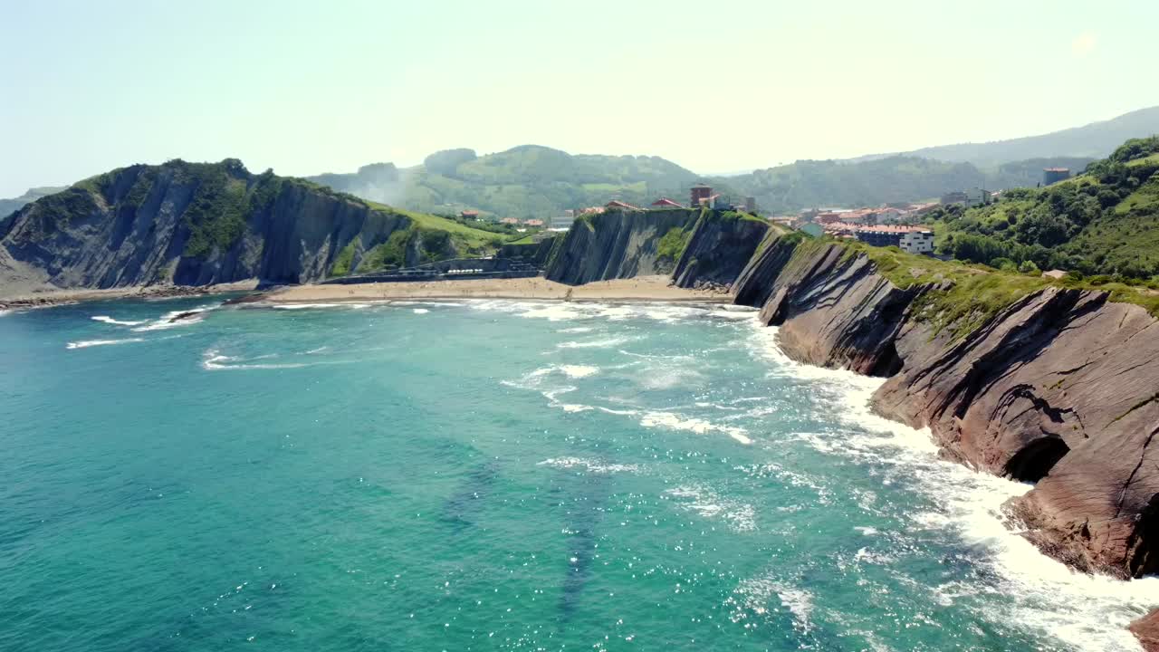 Beautiful coastal landscape with cliffs and beach