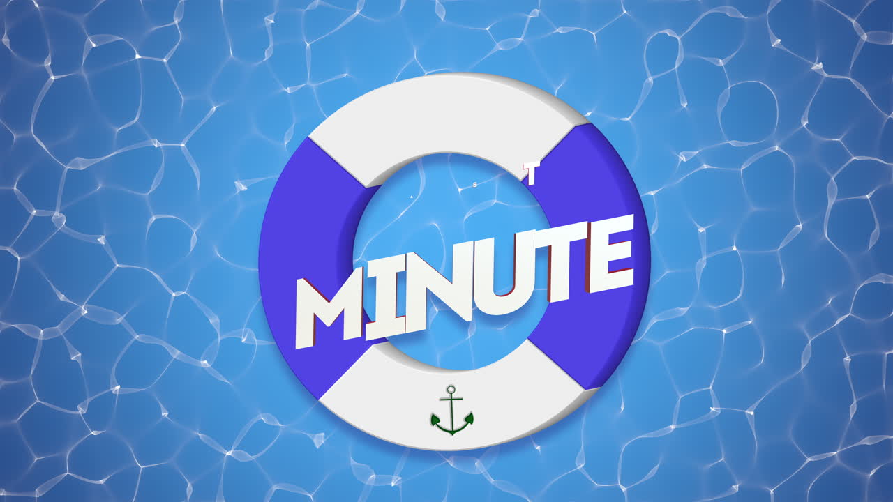 물 웅덩이에서 구명부표와 갈매기가 있는 마지막 순간