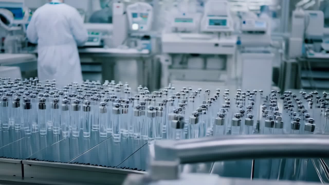 Medical laboratory with test tubes