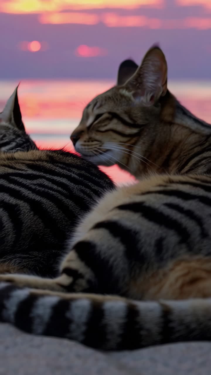 Gatti che Dormono al Tramonto