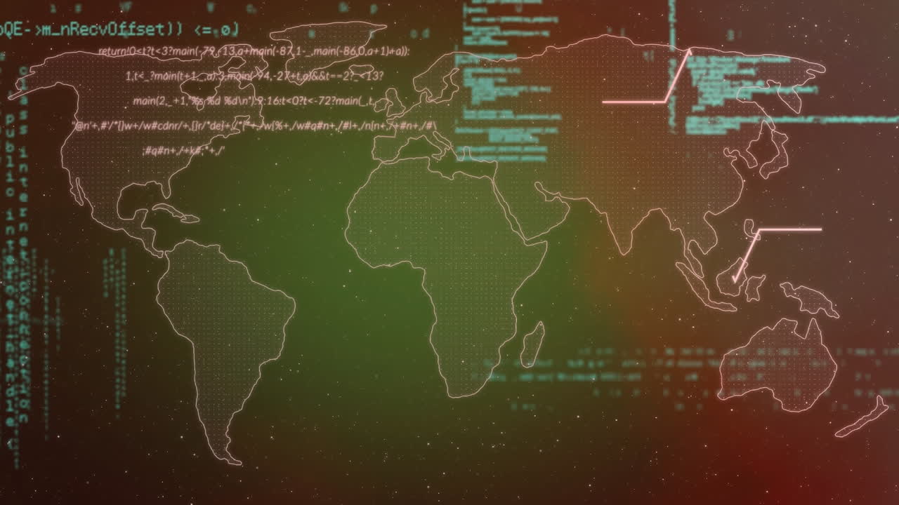 animación del procesamiento de datos sobre un fondo azul