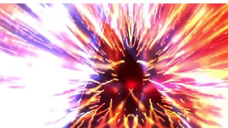 Abstract movement through yellow rays, beams and strings pathway