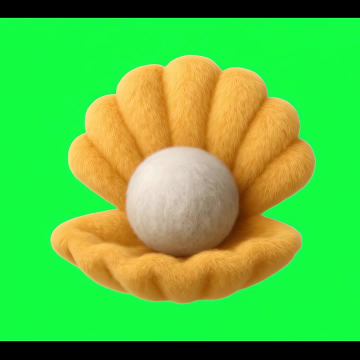 3D Render of a Fuzzy Seashell Opening and Closing with a Pearl