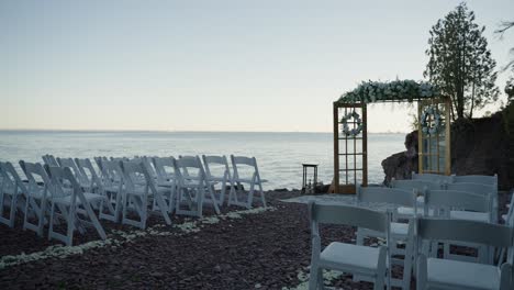 ocean-side or lake-side shoreline wedding ceremony inspiration