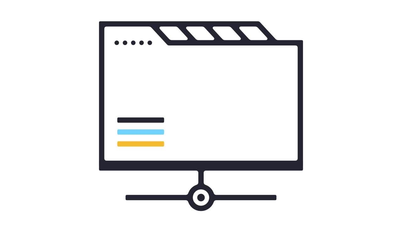 Computer Files Line Icon Animation