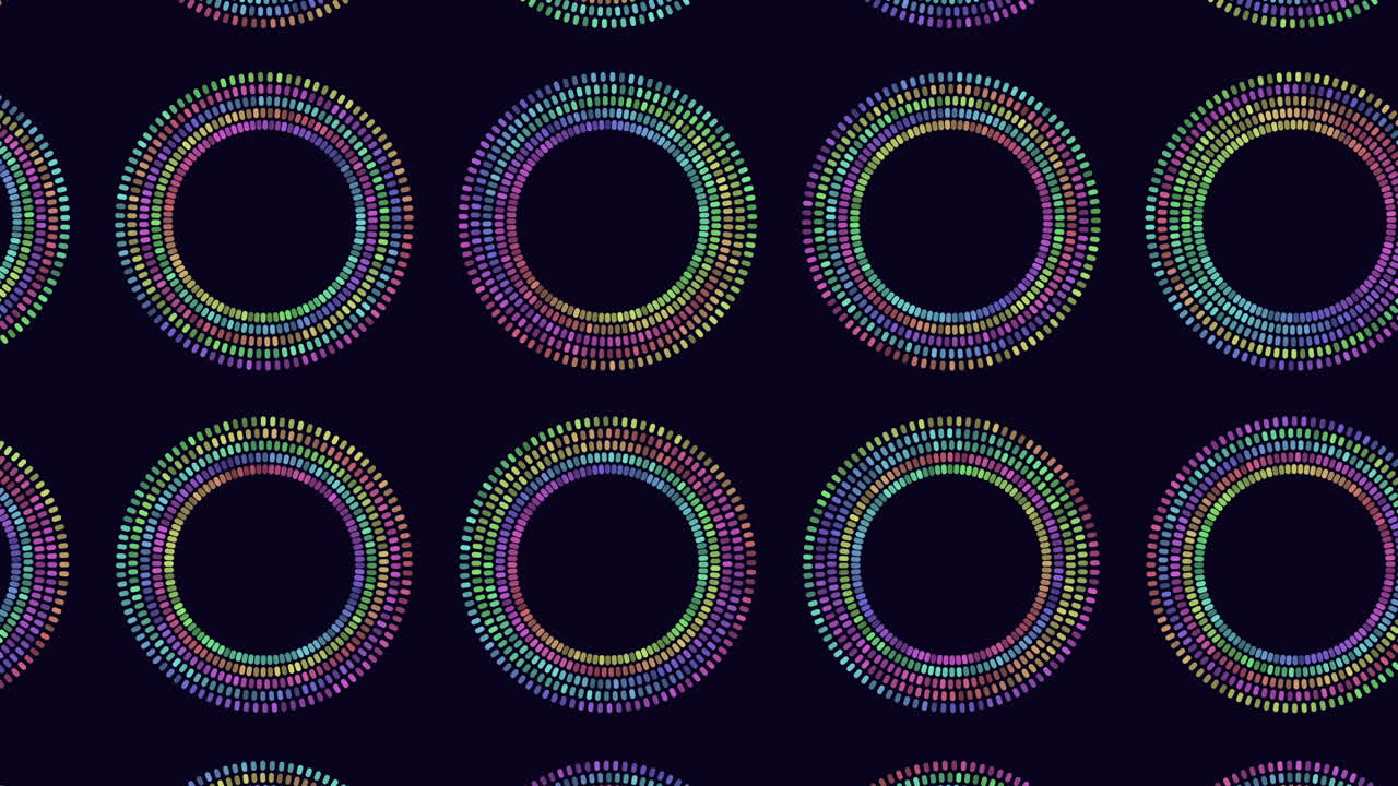 espirales circulares patrón intrincado de círculos superpuestos sobre un fondo negro