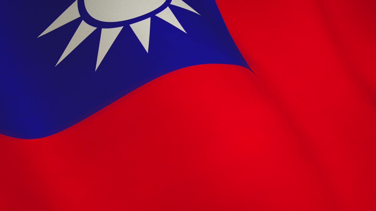 Sfondo a schermo intero con bandiera di Taiwan che sventola - animazione video in loop senza interruzioni