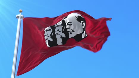 el marxismo el leninismo agitando la bandera, lento. bucle