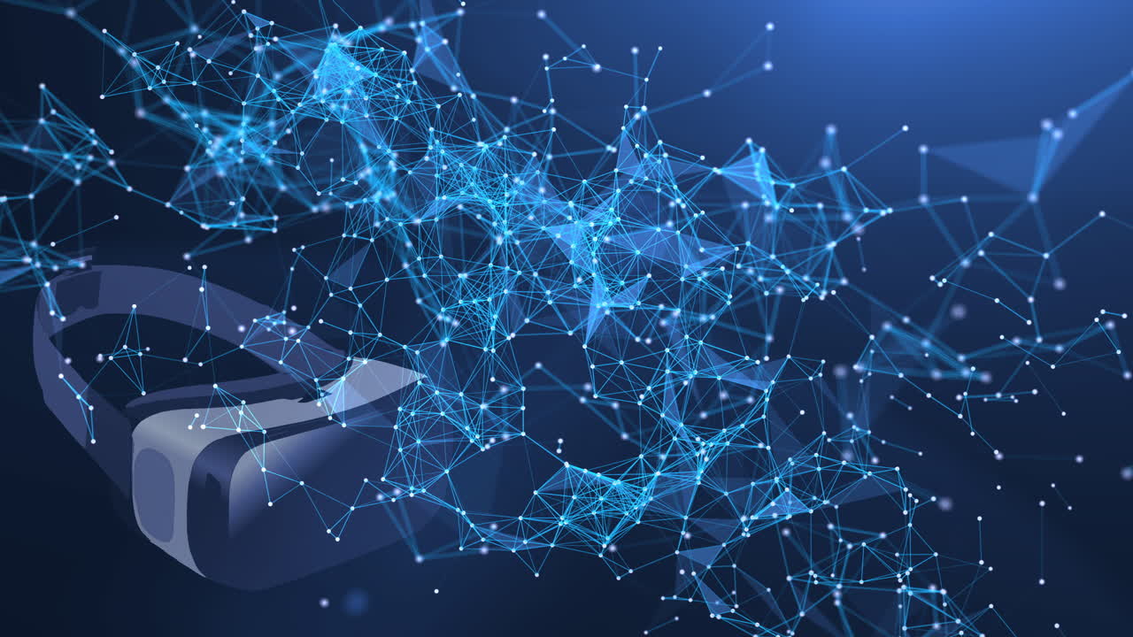 VR Technology Using Virtual Reality Headset For Gaming And Entertainment