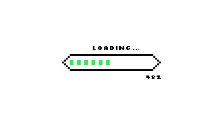 Pixel Art Loading Bar Animation with Percentage Progress