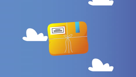 animación del servicio postal con caja flotante