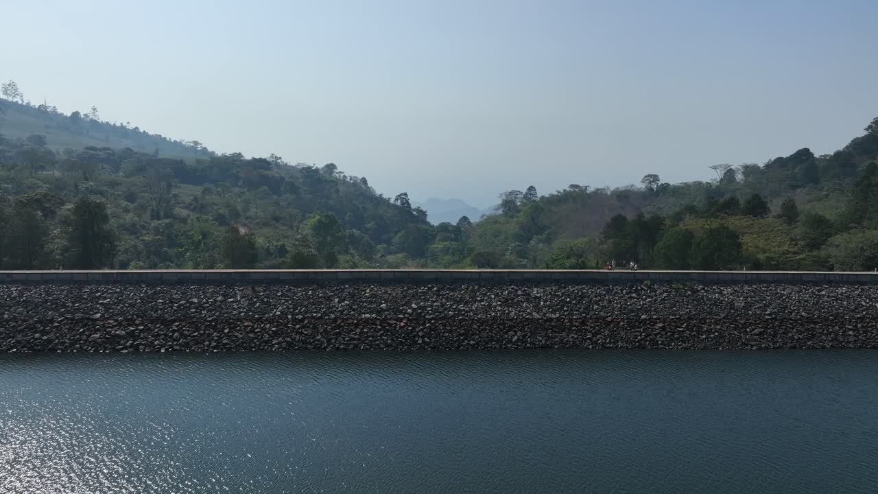 Drone flight over Mulunguzi Dam in Zomba city in Malawi.