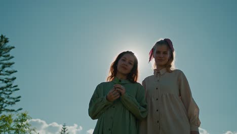two women outdoors in summer