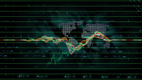 Animation-of-financial-data-processing-over-black-background