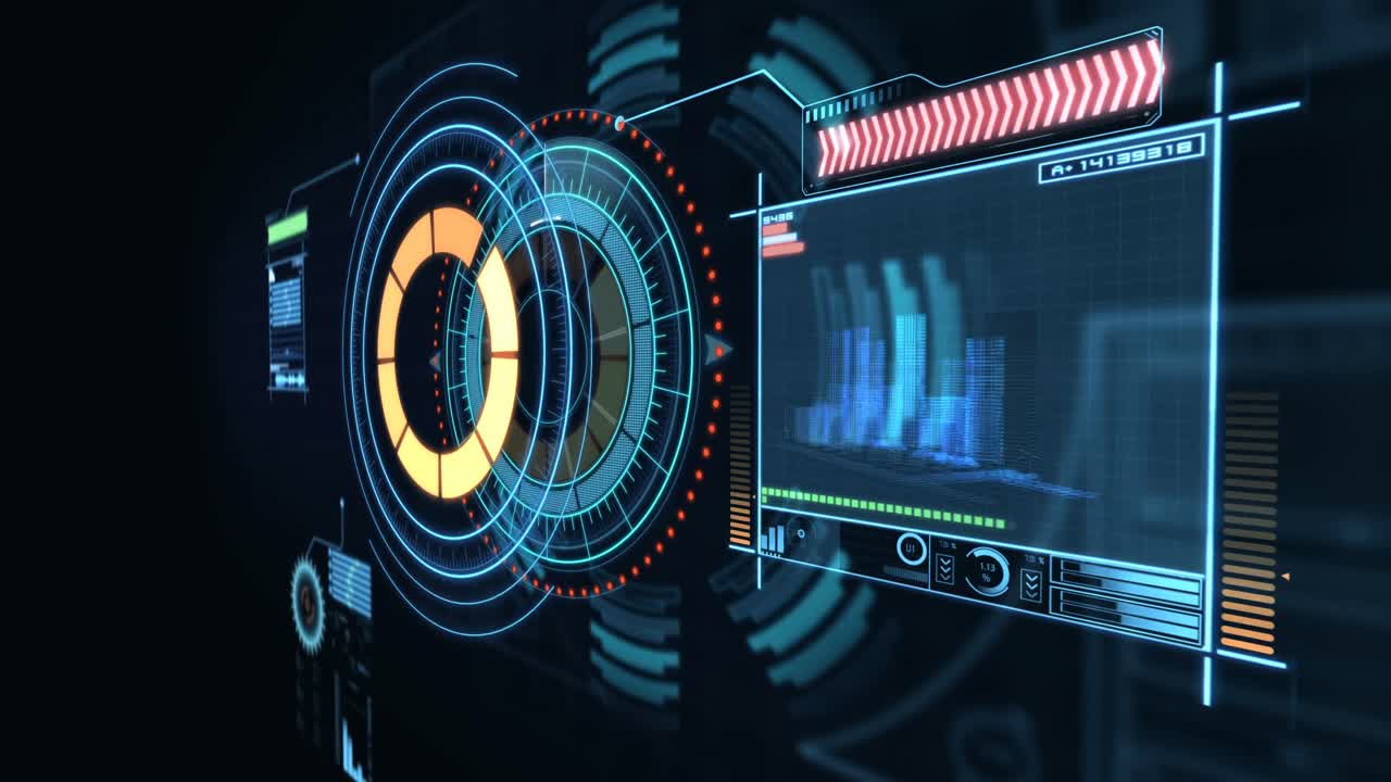 디지털로 생성된 스크린과 원형 패턴