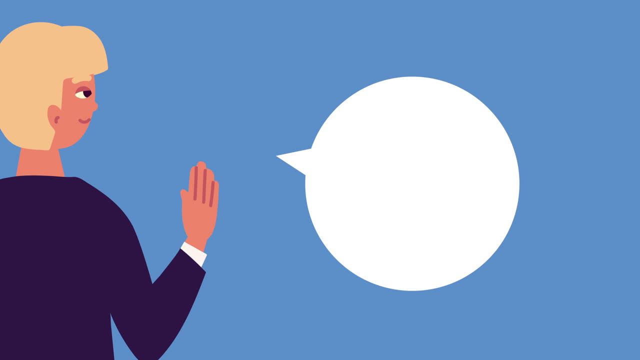 젊은 남자 캐릭터 말하는 애니메이션