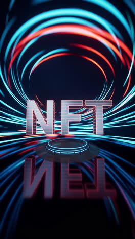 nft concept with spin lines effect background, 3d rendering.