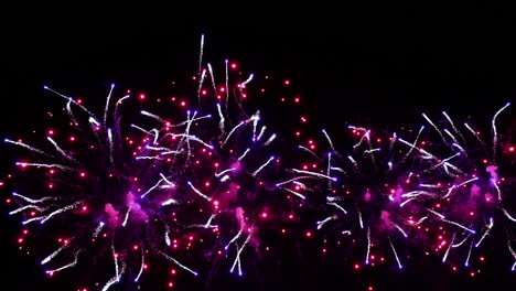 Colorful fireworks exploding in the night sky. Celebrations and events in bright colors.