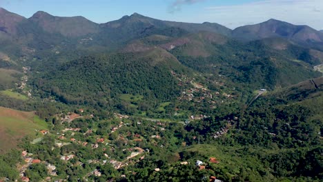 aerial view of houses in petrópolis, rio de janeiro and access road 040.