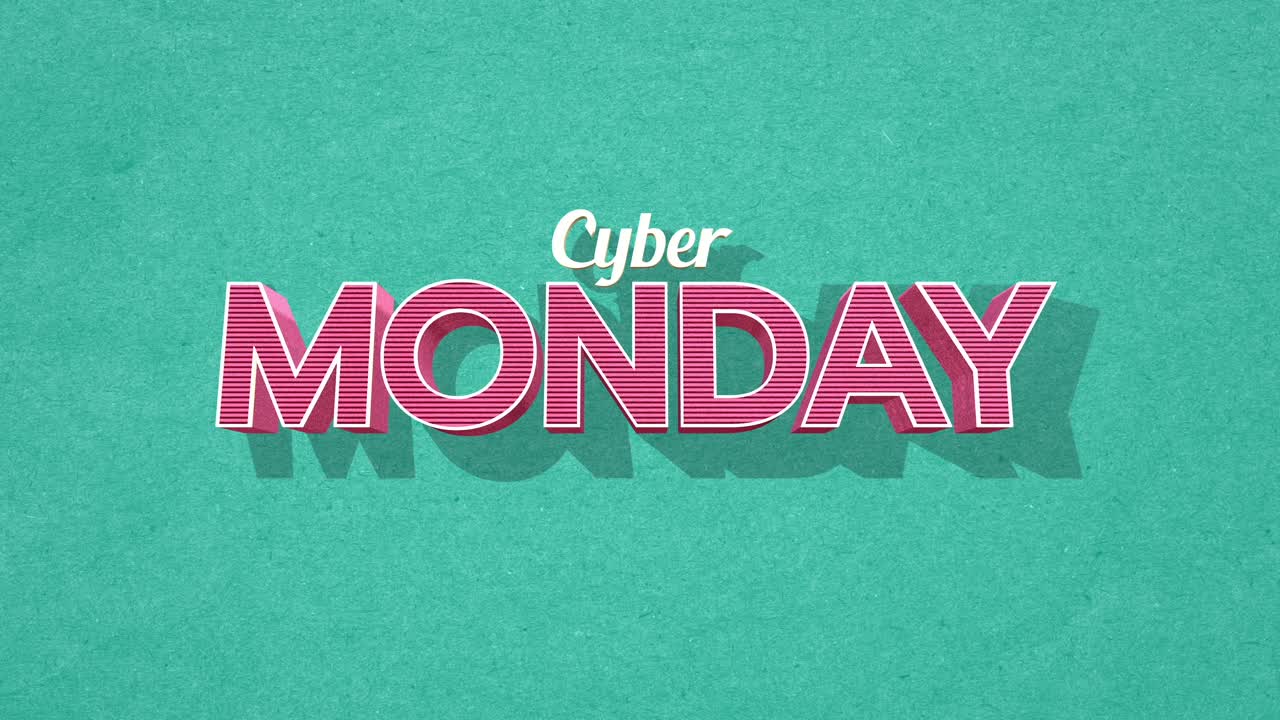 80년대 스타일의 녹색 그루지 텍스처에 대한 복고풍 사이버 월요일 텍스트