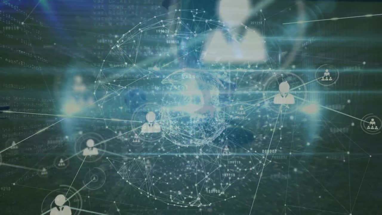 다양한 남성 축구 선수들의 다리에 대한 연결의 애니메이션