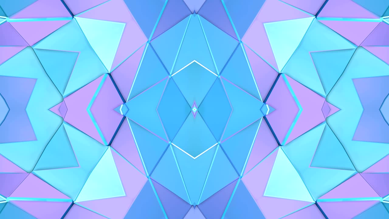 fondo 3d abstracto simple en color gradiente púrpura azul, estilo poli bajo como fondo geométrico moderno o entorno matemático con efecto caleidoscópico. 4k uhd o bucle sin costuras fullhd. 18