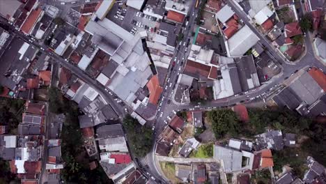 Flyover-directly-over-houses-and-buildings-of-Mendes