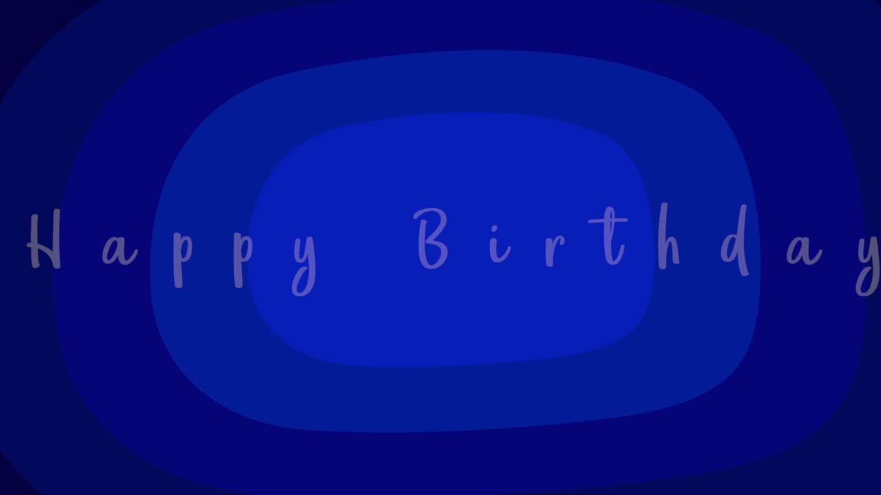 파란색 배경에 화려한 생일 축하