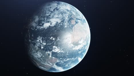 animated vfx earth with atmosphere zoom out