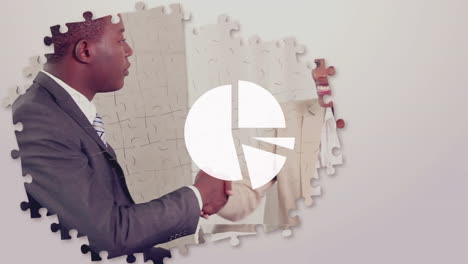animación del diagrama sobre diversas personas de negocios