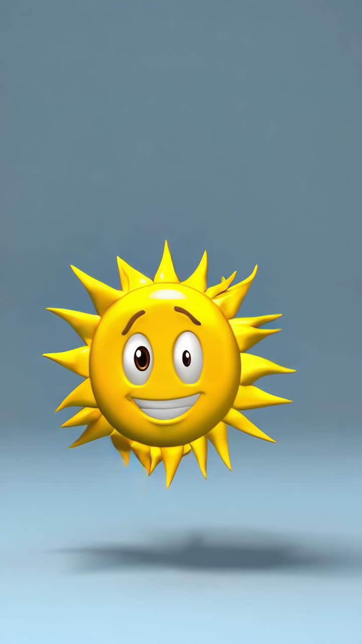 Animated 3D Sun Character Expressions