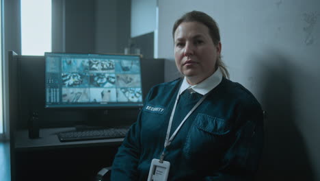 security guard monitoring cameras