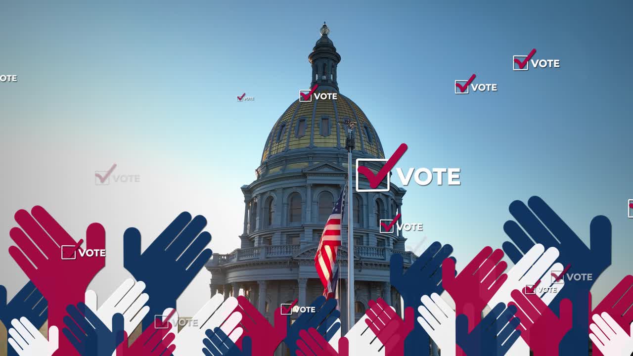 Capitol dome with American flag during election season