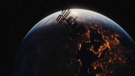 estación espacial internacional en el espacio ultraterrestre sobre la órbita del planeta tierra
