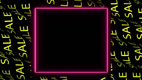 animación de video de líneas de neón magenta brillantes. venta de neón, luces coloridas animadas, venta de neon. copia vertical del espacio de venta de banner. plantilla para la red social. diseño minimalista. animación 4k.