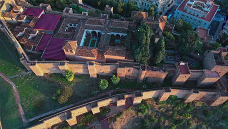 gibralfaro castel walls by the mediterranean sea, malaga. spain